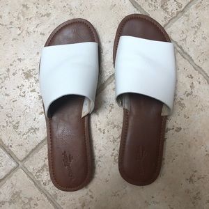 White Slide Sandals